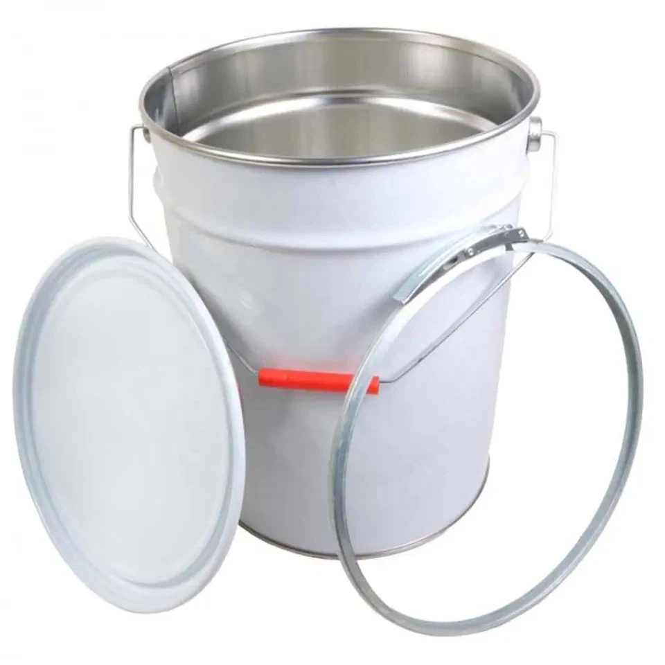 5 Gallon Black Metal Bucket And Lever Lock Pail Lid
